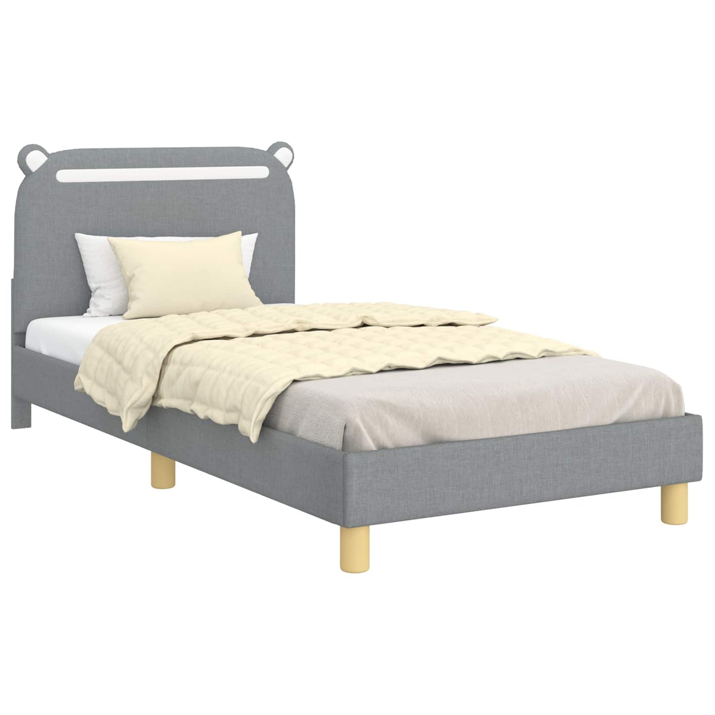 Struttura letto bambini con testata Grigio chiaro 90 x 190 cm