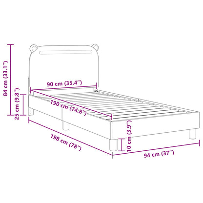 Struttura letto bambini con testata Grigio Chiaro 90 x 190 cm | homemem39