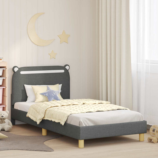 Struttura letto bambini con testata Grigio scuro 90 x 190 cm