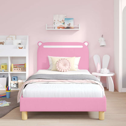 Struttura letto bambini con testata Rosa 90 x 190 cm Tessuto