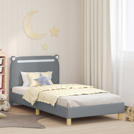 Struttura letto bambini con testata Grigio chiaro 90 x 200 cm
