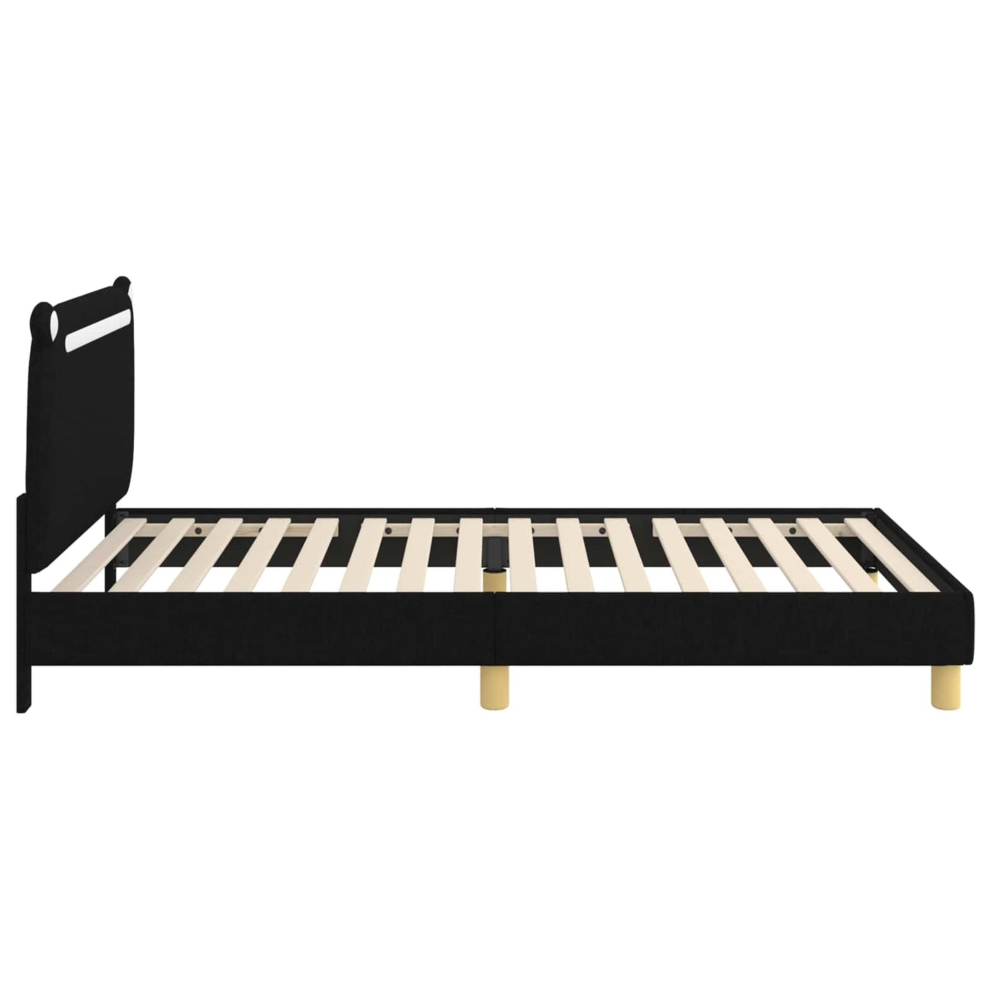 Struttura letto bambini con testata Nero 90 x 200 cm Tessuto