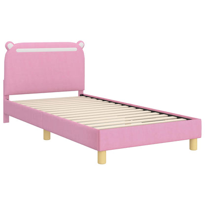 Struttura letto bambini con testata Rosa 90 x 200 cm Tessuto