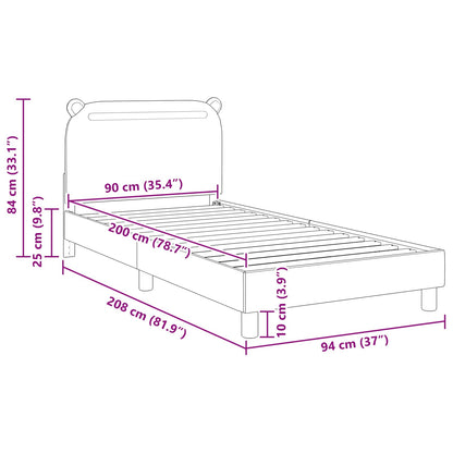 Struttura letto bambini con testata Rosa 90 x 200 cm Tessuto