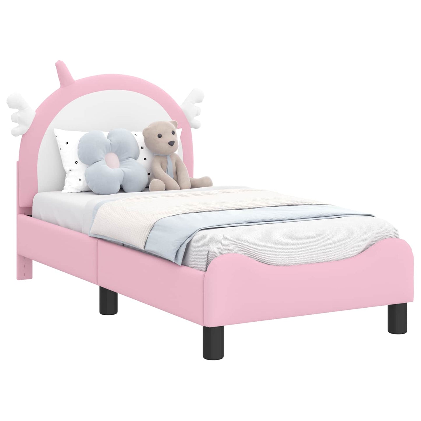 Struttura letto per bambini con testata Rosa 70 x 140 cm PU