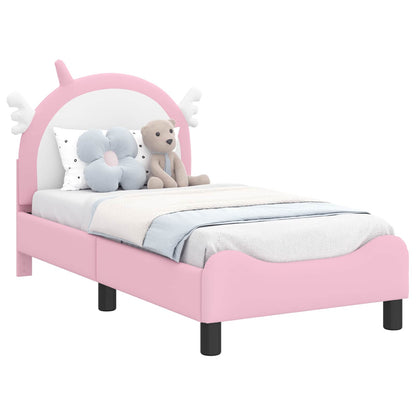 Struttura letto per bambini con testata Rosa 70 x 140 cm PU