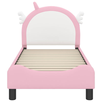 Struttura letto per bambini con testata Rosa 70 x 140 cm PU