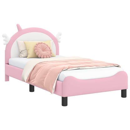 Struttura letto bambini con testata Rosa 80 x 160 cm PU