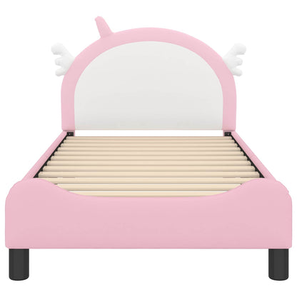 Struttura letto bambini con testata Rosa 80 x 160 cm PU