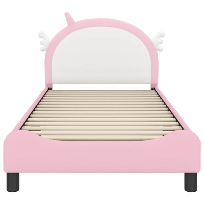 Struttura letto bambini con testata Rosa 80 x 200 cm PU
