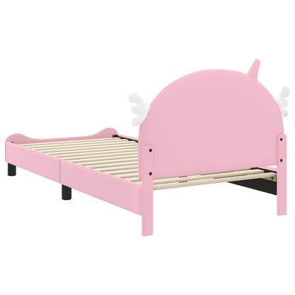 Struttura letto bambini con testata Rosa 90 x 190 cm PU