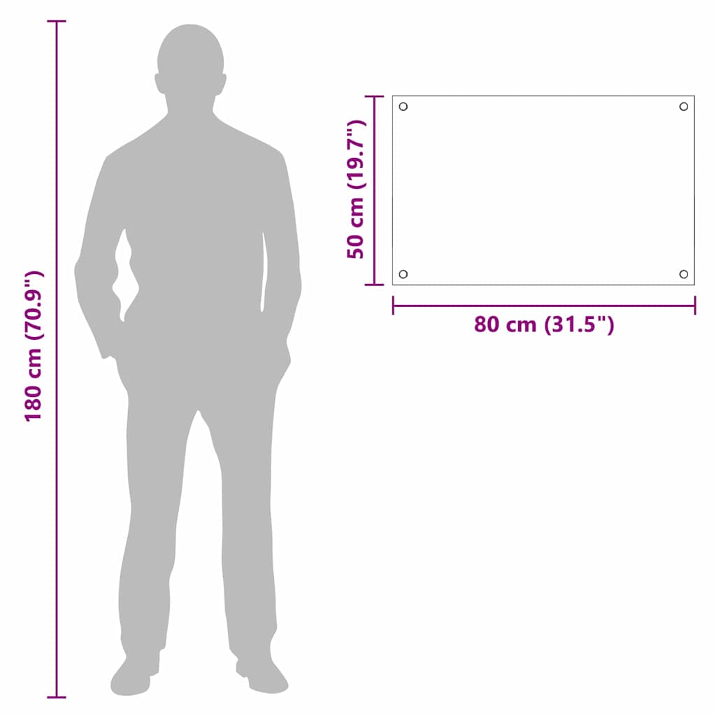 Rivestimento da Cucina Nero 80 x 50 cm vetro temperato