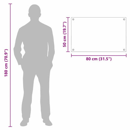 Rivestimento da Cucina Nero 80 x 50 cm vetro temperato