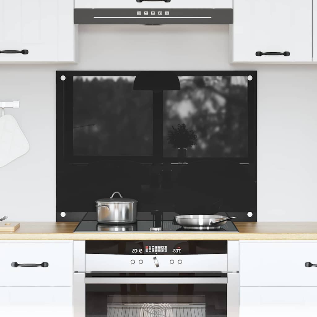 Rivestimento da Cucina Nero 80 x 60 cm vetro temperato