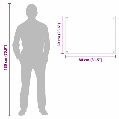 Rivestimento da Cucina Nero 80 x 60 cm vetro temperato