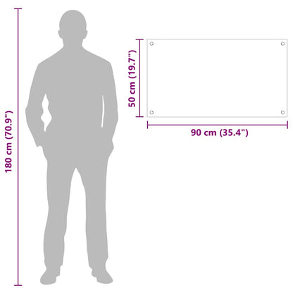 Rivestimento da Cucina Nero 90 x 50 cm vetro temperato