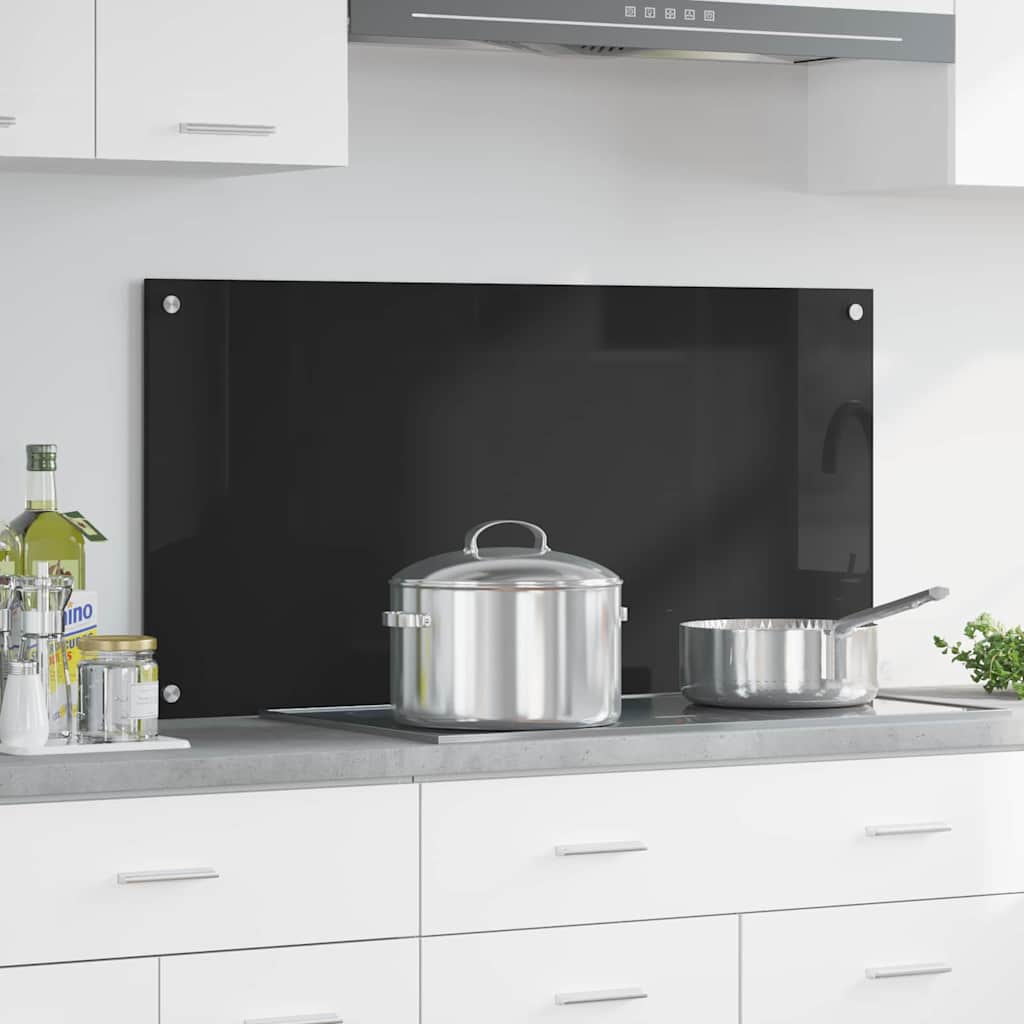 Schienale da cucina Nero 100 x 50 cm vetro temperato