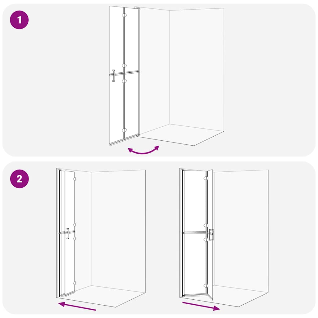 Parete doccia walk-in Nero 70 x 6,5 x 190 cm | homemem39