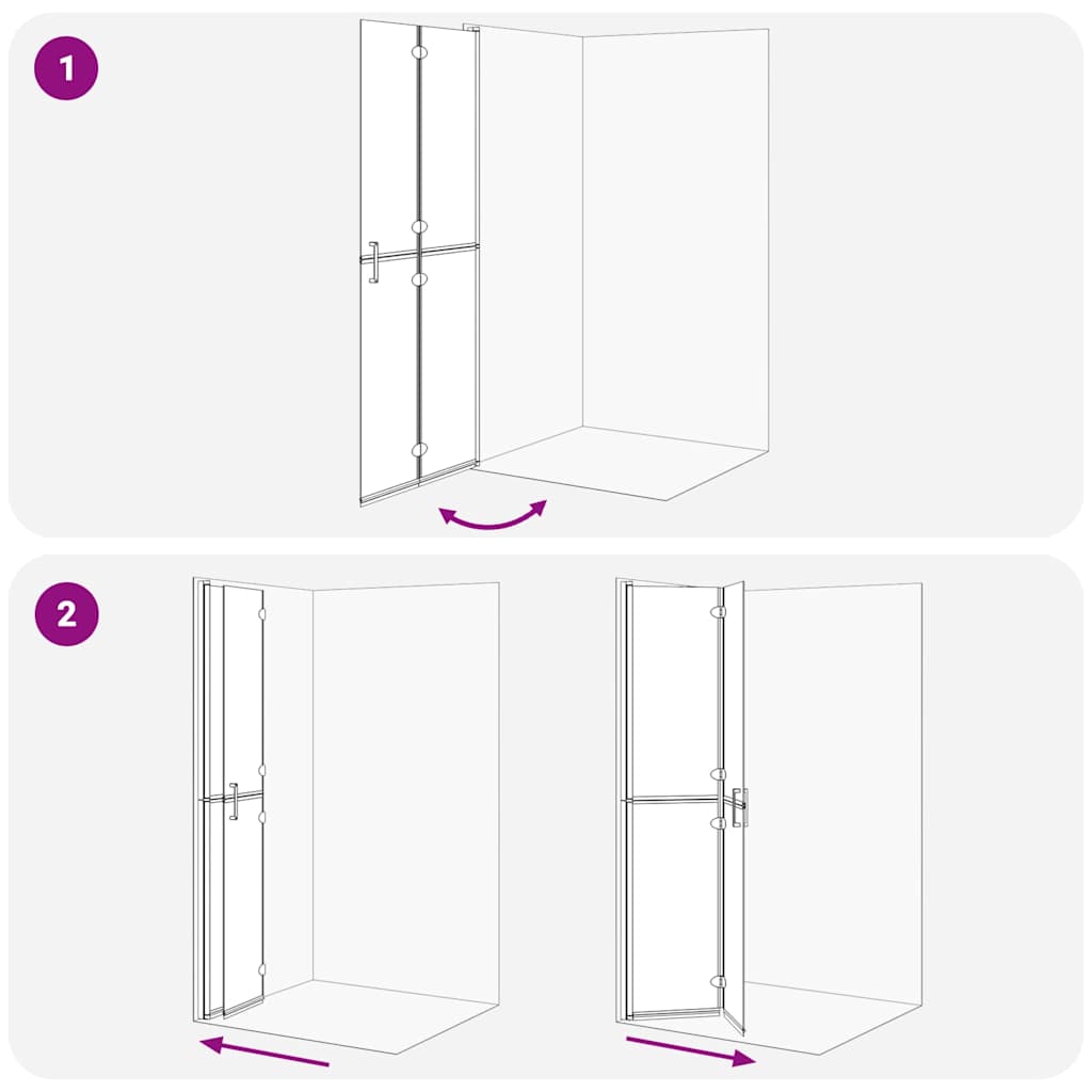 Parete doccia walk-in Nero 80 x 6,5 x 190 cm | homemem39