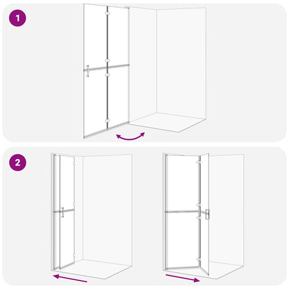 Parete doccia walk-in Nero 110 x 6,5 x 190 cm | homemem39