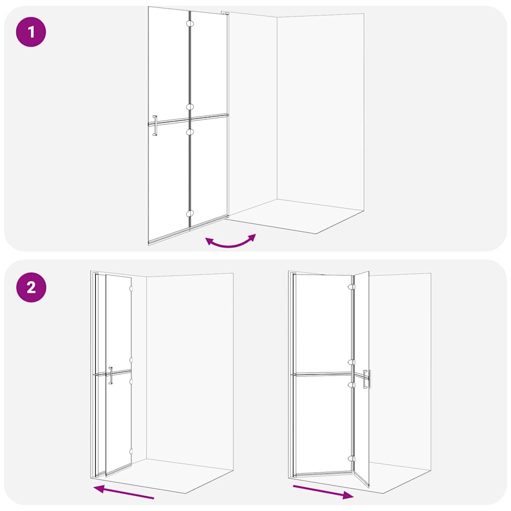 Parete doccia walk-in Nero 110 x 6,5 x 190 cm | homemem39