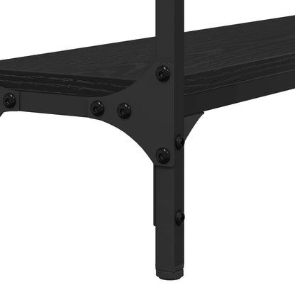 Tavolo consolle con lo scaffale Rovere nero 100 x 22,5 x 75 cm | homemem39