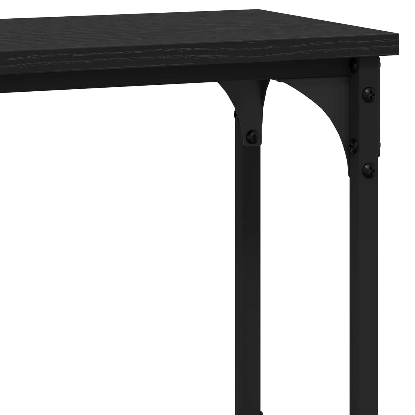 Tavolo consolle con lo scaffale Rovere nero 100 x 22,5 x 75 cm | homemem39