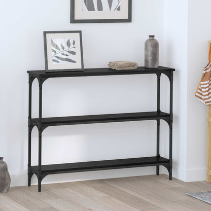 Tavolo consolle con lo scaffale Rovere nero 100 x 22,5 x 75 cm | homemem39
