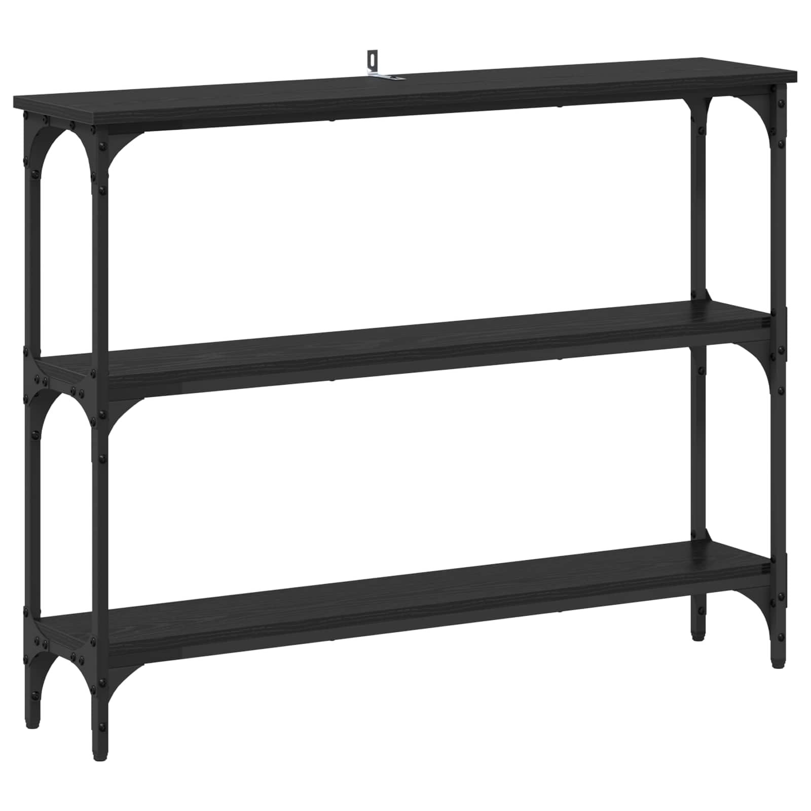 Tavolo consolle con lo scaffale Rovere nero 100 x 22,5 x 75 cm | homemem39