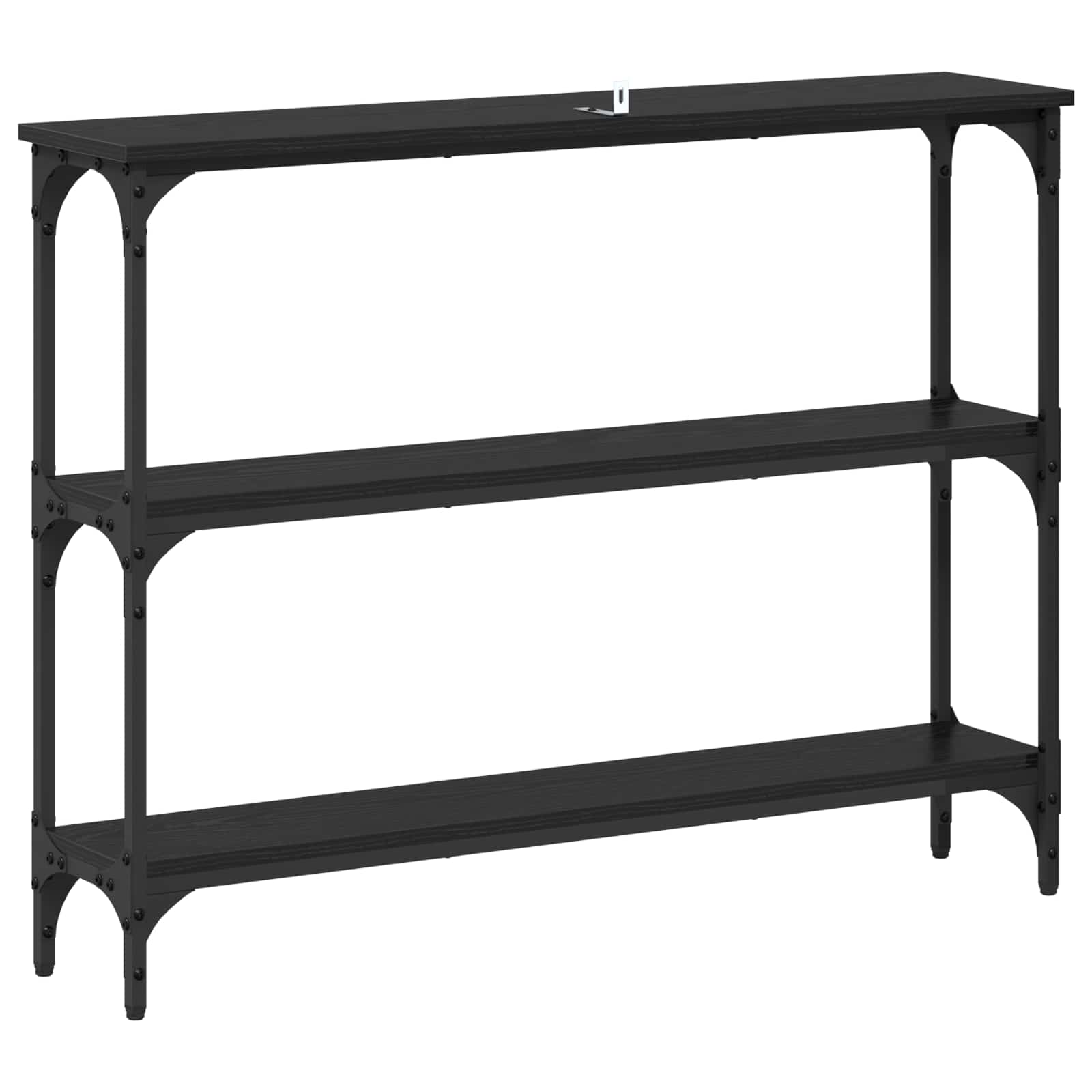 Tavolo consolle con lo scaffale Rovere nero 100 x 22,5 x 75 cm | homemem39