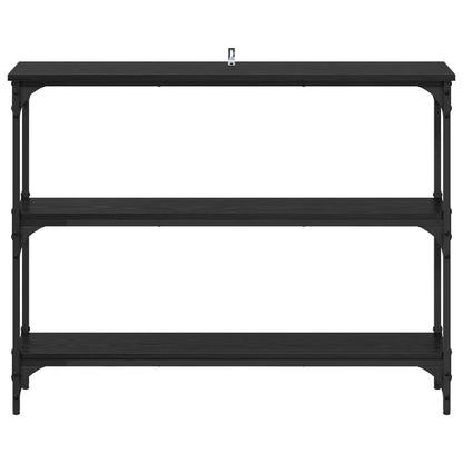 Tavolo consolle con lo scaffale Rovere nero 100 x 22,5 x 75 cm | homemem39