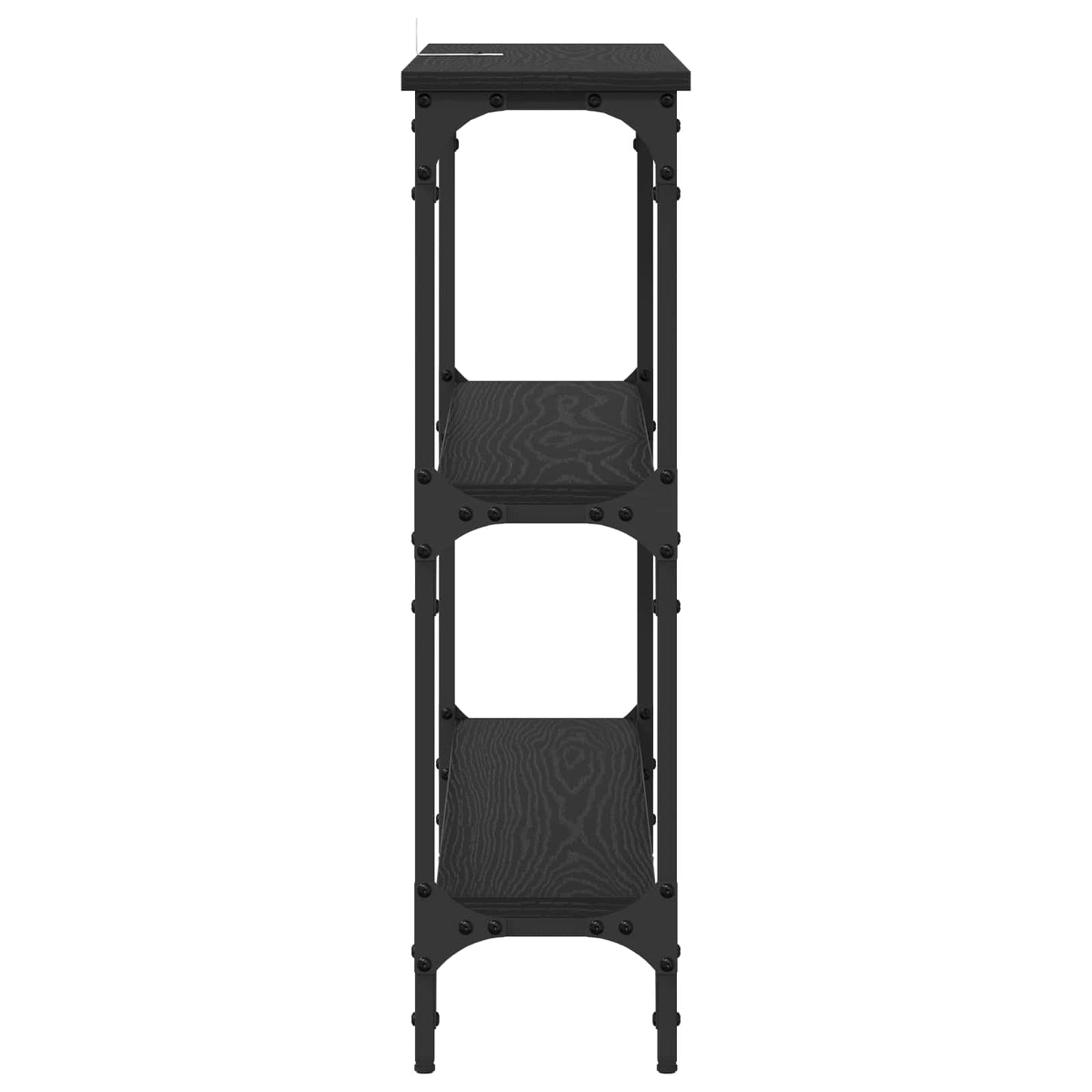 Tavolo consolle con lo scaffale Rovere nero 100 x 22,5 x 75 cm | homemem39