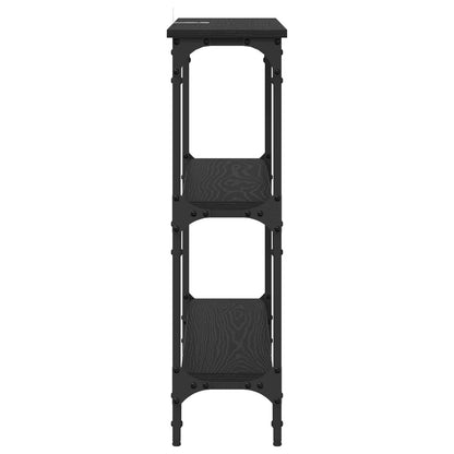 Tavolo consolle con lo scaffale Rovere nero 100 x 22,5 x 75 cm | homemem39