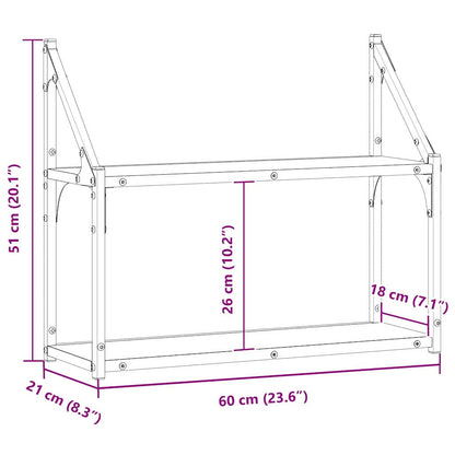 Scaffale da parete Legno vecchio 60 x 21 x 51 cm | homemem39