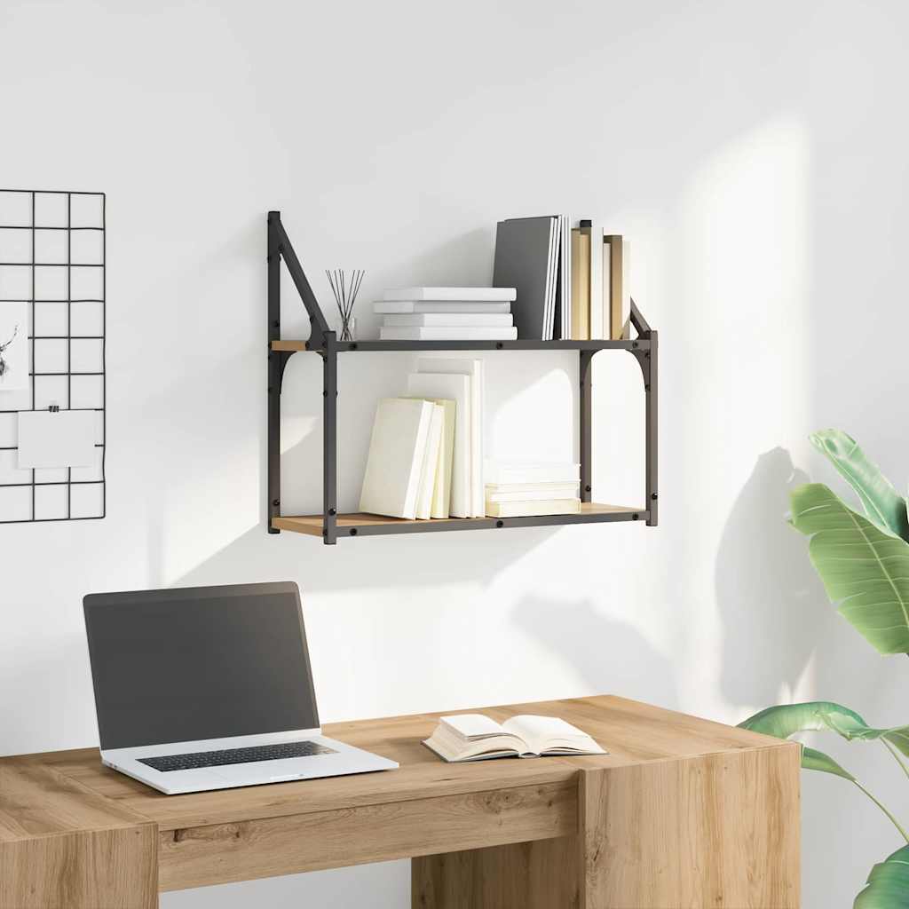 Scaffale da parete A parete rovere artigianale 60 x 21 x 51 cm | homemem39