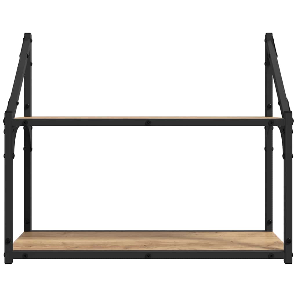 Scaffale da parete A parete rovere artigianale 60 x 21 x 51 cm | homemem39