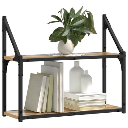 Scaffale da parete A parete rovere artigianale 60 x 21 x 51 cm | homemem39