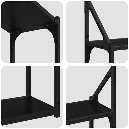 Scaffale da parete con lo scaffale Rovere nero 60 x 21 x 51 cm | homemem39