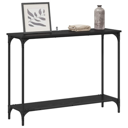 Tavolo consolle con lo scaffale Rovere nero 101 x 30.5 x 75 cm | homemem39