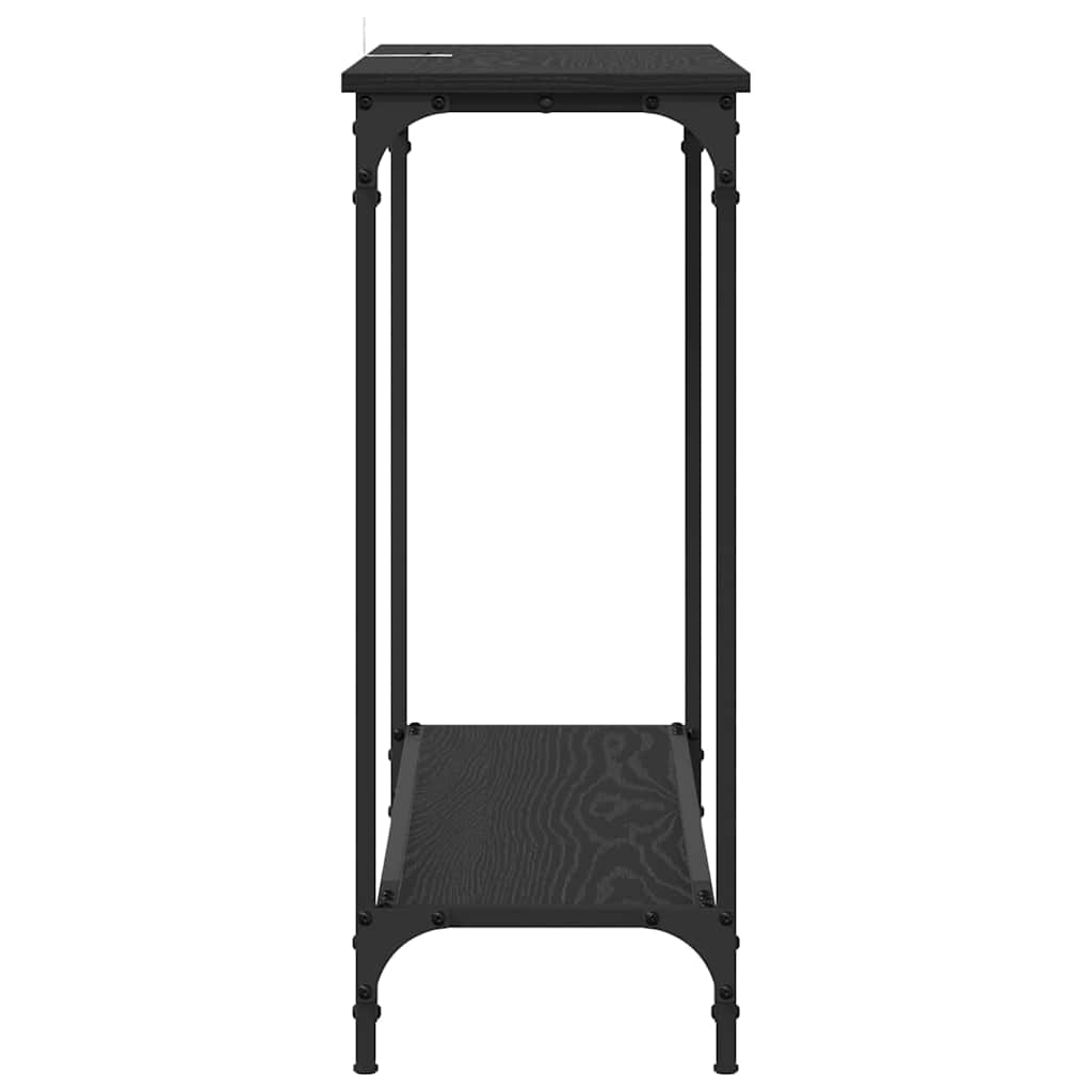 Tavolo consolle con lo scaffale Rovere nero 101 x 30.5 x 75 cm