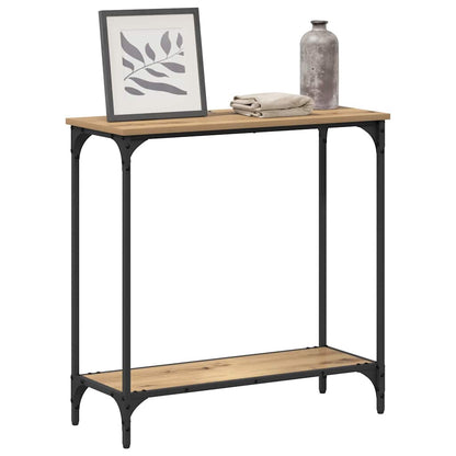 Tavolo consolle rovere artigianale 75 x 30.5 x 75 cm