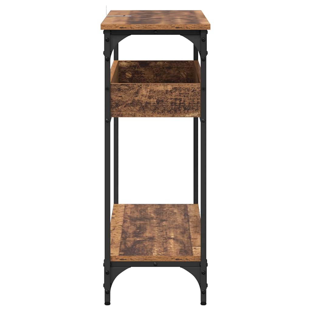 Tavolo consolle con lo scaffale Legno vecchio 100 x 29 x 75 cm