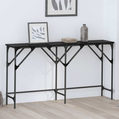 Tavolo consolle Rovere Nero 140 x 29 x 75 cm Legno multistrato | homemem39