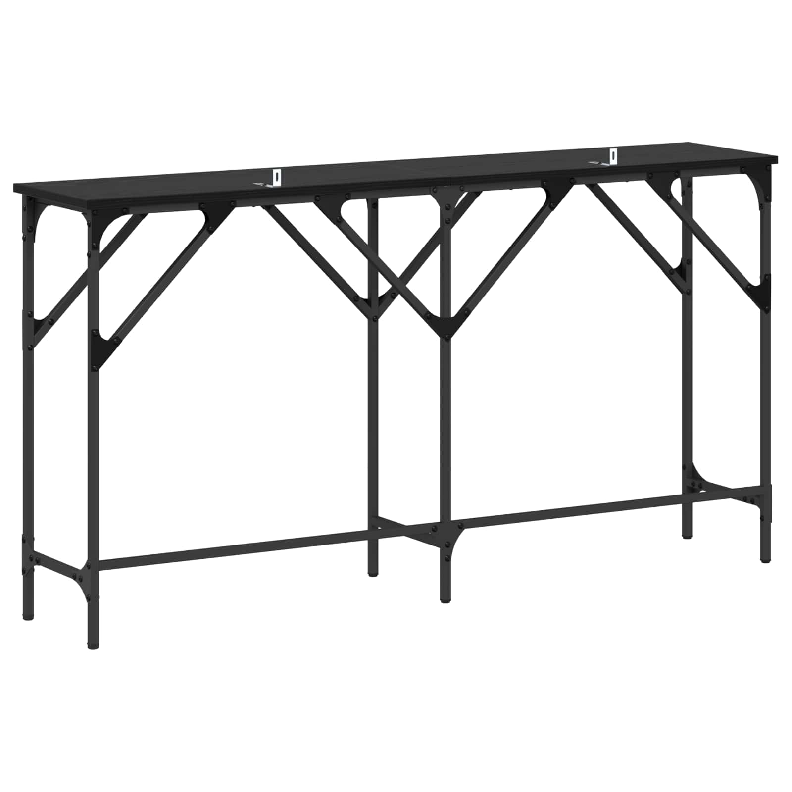 Tavolo consolle Rovere Nero 140 x 29 x 75 cm Legno multistrato | homemem39