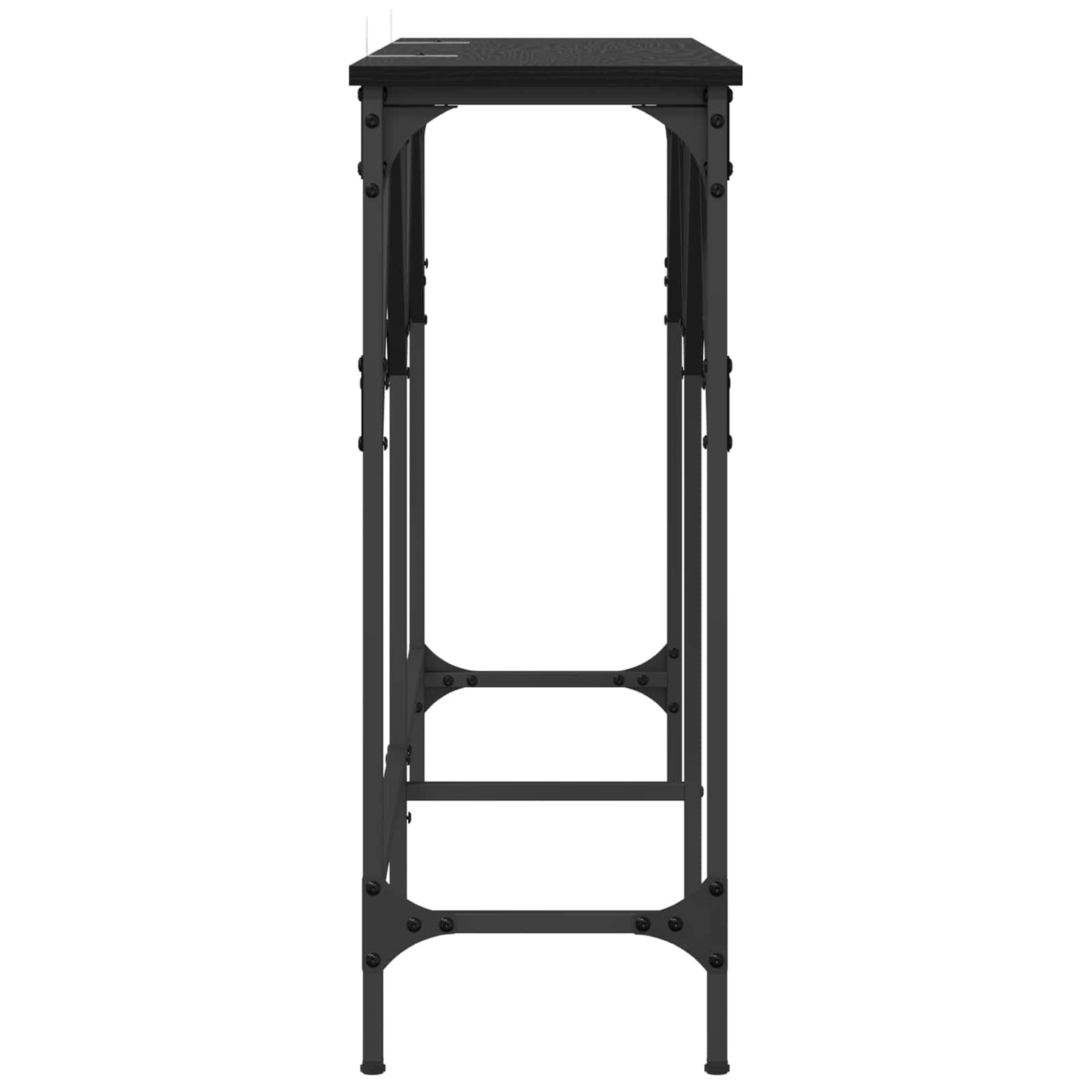 Tavolo consolle Rovere Nero 140 x 29 x 75 cm Legno multistrato | homemem39