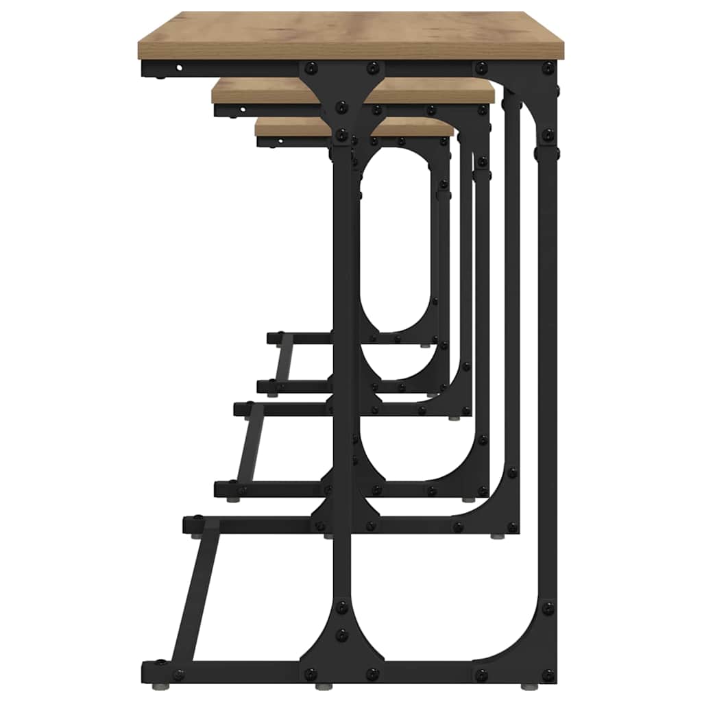 Tavolo da caffè nesting 3 pcs rovere artigianale