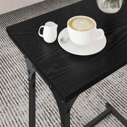 Tavolo da caffè nesting 3 pcs Rovere nero 50.5 x 35 x 53 cm