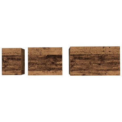 Tavolino da salotto 3 pcs Legno vecchio Legno multistrato | homemem39