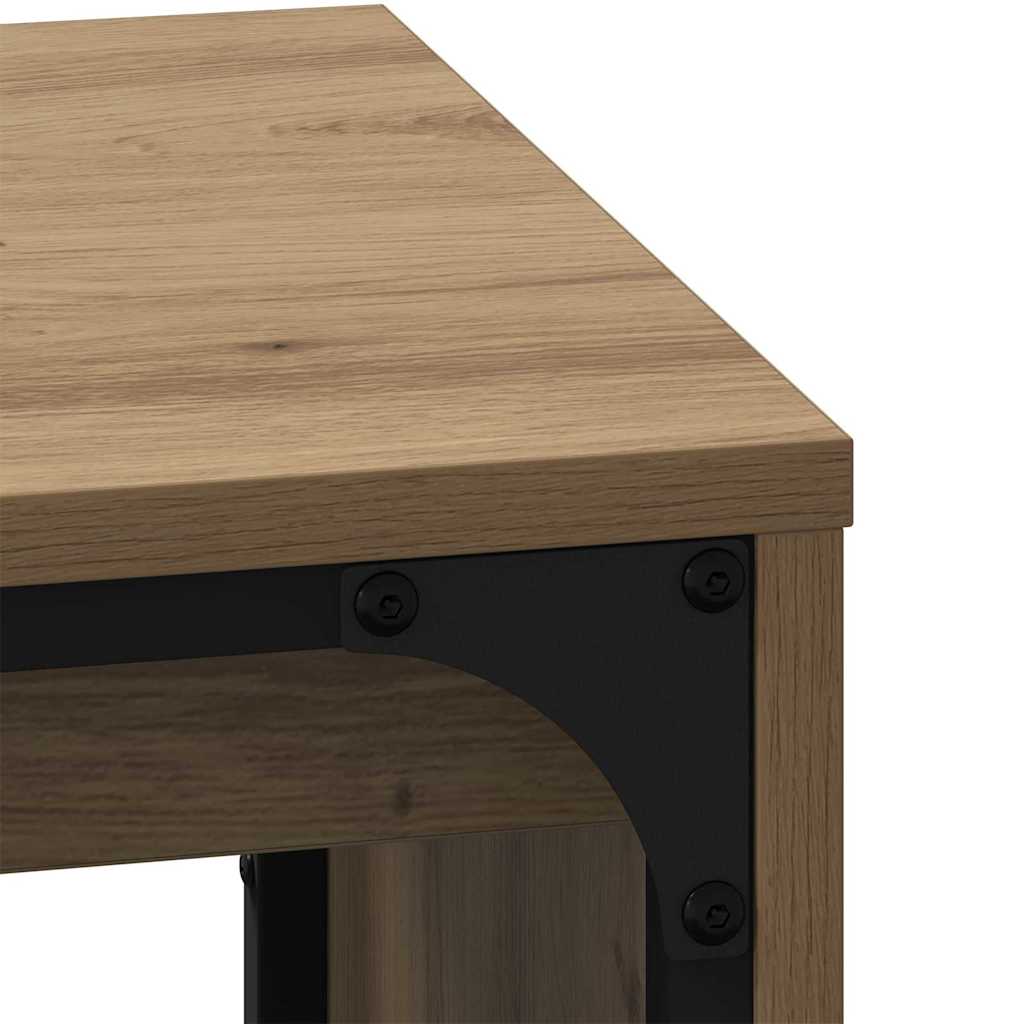 Tavolino da salotto 3 pcs Rovere artigianale 60 x 35 x 56 cm | homemem39