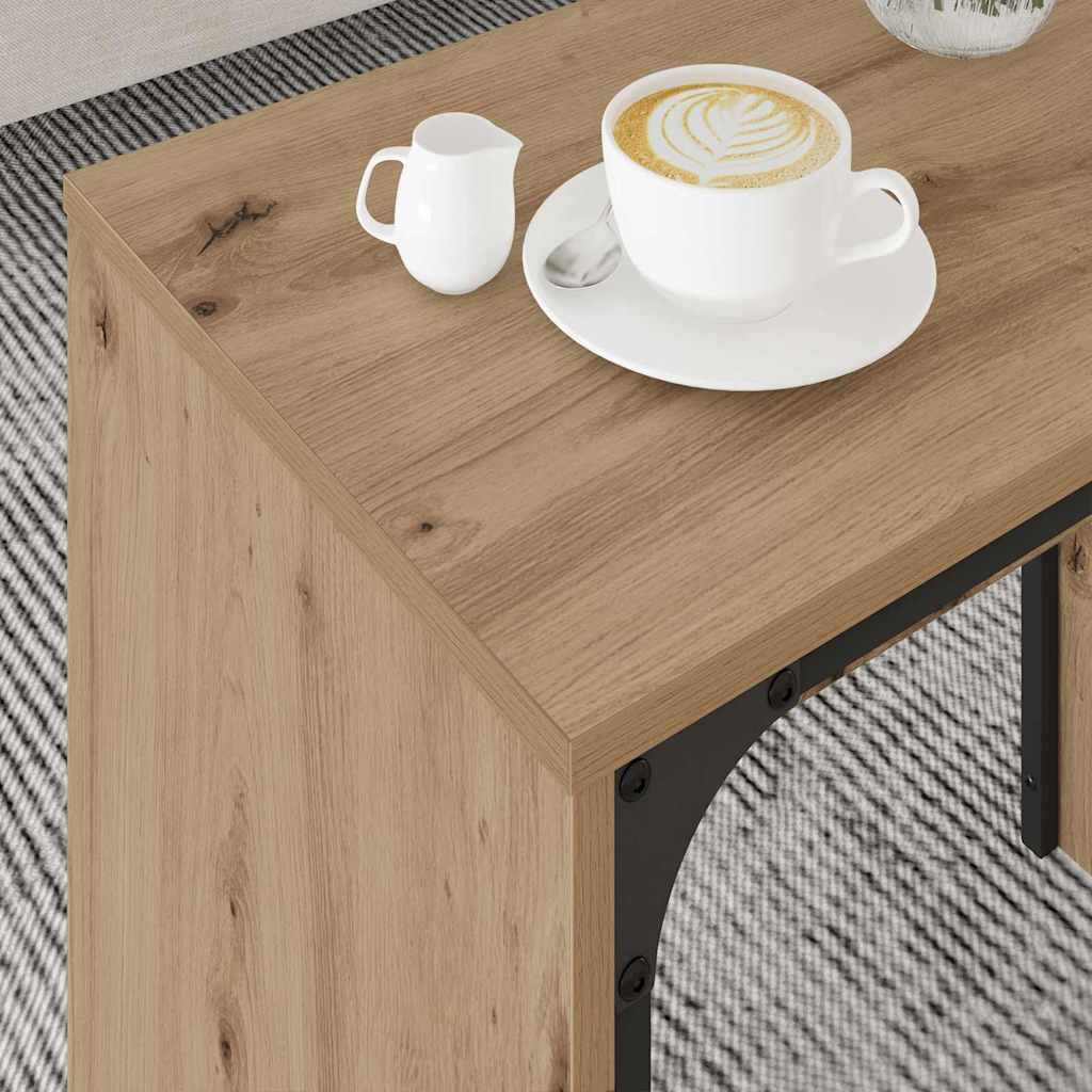 Tavolino da salotto 3 pcs Rovere artigianale Legno multistrato
